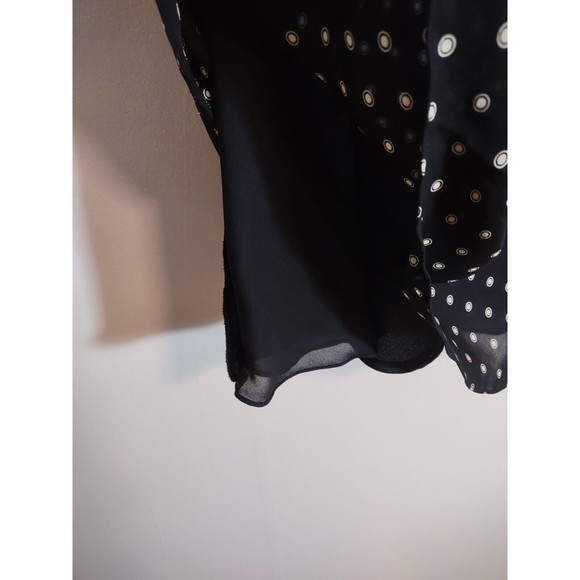 Jones New York 12 Silk Skirt Black White Polka Dot Ruffle Hem - Picture 5 of 9